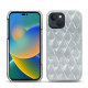 Coque cuir Apple iPhone 14 - Platinium - Couture