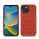 Lederschutzhülle Apple iPhone 14 - Arange clouquié - Couture