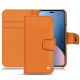 Housse cuir Apple iPhone 14 Plus - Orange ( Nappa - Pantone #ff9351 ) 
