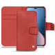 Housse cuir Apple iPhone 14 Plus - Cerise vintage ( Pantone #a6302e ) 