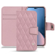 Apple iPhone 14 Plus leather case - Rose - Couture ( Nappa - Pantone #efbae1 ) 