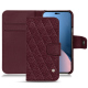 Housse cuir Apple iPhone 14 Plus - Lie de vin - Couture ( Pantone #412234 ) 