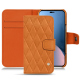 Apple iPhone 14 Plus leather case - Mandarine vintage - Couture ( Pantone #d47231 ) 