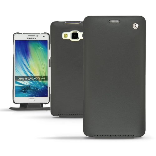 Samsung Galaxy A7 leather case - Noir ( Nappa - Black ) 