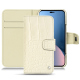 Housse cuir Apple iPhone 14 Plus - Crocodile milk ( Pantone #d6d2c4 ) 