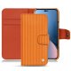Housse cuir Apple iPhone 14 Plus - Abaca arancio ( Pantone #d77540 )