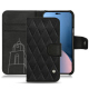 Housse cuir Apple iPhone 14 Plus - Negre poudro - Couture ( Pantone #111212 )