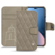 Housse cuir Apple iPhone 14 Plus - Darboun sabla - Couture ( Pantone #BCB1A1 )
