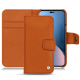 Lederschutzhülle Apple iPhone 14 Plus - Orange vibrant ( Pantone #e36b39 ) 