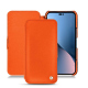 가죽 커버 Apple iPhone 14 Plus - Orange fluo ( Pantone #ff5406 ) 