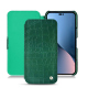 Lederschutzhülle Apple iPhone 14 Plus - Crocodile pino ( Pantone #173F35 ) 