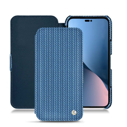 Elegantes fundas de cuero para el Apple iPhone 14 PlusAbaca ishia ( Pantone #395775 ) 