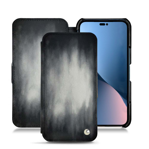 Elegante estojos de couro para iPhone Apple 14 PlusGris Patine