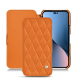 가죽 커버 Apple iPhone 14 Plus - Orange - Couture ( Nappa - Pantone #ff9351 ) 