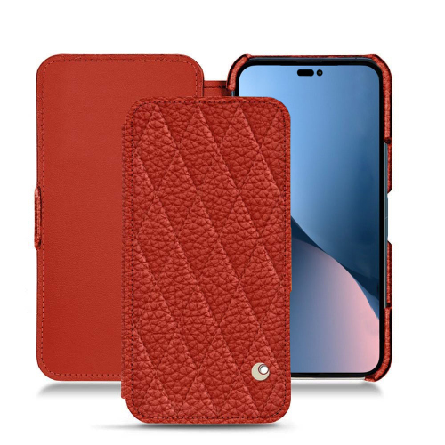 Elegant leather cases for Apple iPhone 14 PlusPapaye - Couture ( Pantone #b54317 ) 