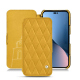 가죽 커버 Apple iPhone 14 Plus - Jaune soulèu - Couture ( Pantone #F3B934 )