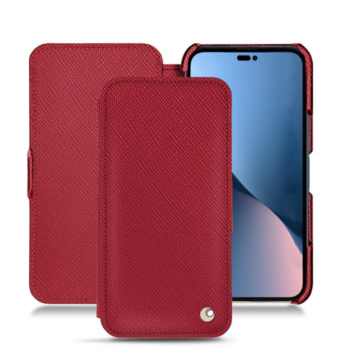 Housses élégante en cuir pour Apple iPhone 14 PlusRouge passion ( Pantone #a6192e ) 