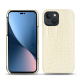 Coque cuir Apple iPhone 14 Plus - Crocodile milk ( Pantone #d6d2c4 ) 