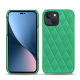 Apple iPhone 14 Plus leather cover - Menthe vintage - Couture ( Pantone #37b375 ) 