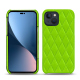 Lederschutzhülle Apple iPhone 14 Plus - Vert fluo - Couture ( Pantone #00ab5f ) 