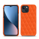 Apple iPhone 14 Plus leather cover - Orange fluo - Couture ( Pantone #ff5406 ) 