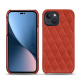 硬质真皮保护套 Apple iPhone 14 Plus - Arange clouquié - Couture ( Pantone #D33108 )
