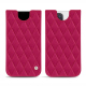 Lederschutzhülle Apple iPhone 14 Pro Max - Rose fluo - Couture ( Pantone #ff16b4 )