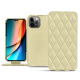 Housse cuir Apple iPhone 14 Pro - Beige - Couture ( Nappa - Pantone #ceb888 ) 