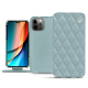 Apple iPhone 14 Pro leather case - Bleu ciel - Couture ( Nappa - Pantone #abcae9 ) 