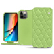 Housse cuir Apple iPhone 14 Pro - Vert olive - Couture ( Nappa - Pantone #a7c58e ) 