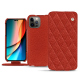 Capa em pele Apple iPhone 14 Pro - Papaye - Couture ( Pantone #b54317 )