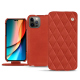 Housse cuir Apple iPhone 14 Pro - Arange clouquié - Couture