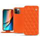 Housse cuir Apple iPhone 14 Pro - Orange fluo - Couture ( Pantone 805C )