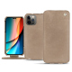 Housse cuir Apple iPhone 14 Pro - Taupe vintage ( Pantone #bda790 ) 
