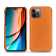 가죽 커버 Apple iPhone 14 Pro - Orange ( Nappa - Pantone #ff9351 ) 