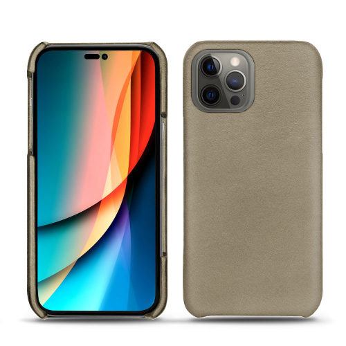 Fundas de cuero elegantes para el iPhone 14 Pro de AppleDarboun sabla ( Pantone #BCB1A1 )