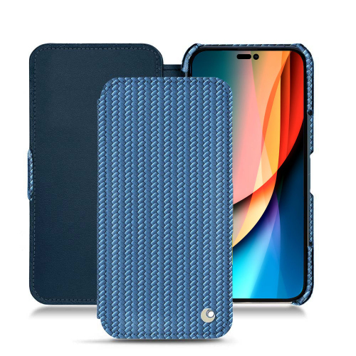 Custodia in pelle chic per Apple iPhone 14 ProAbaca ishia ( Pantone #395775 ) 