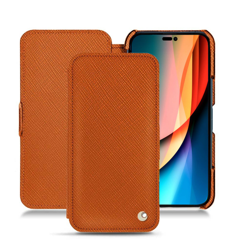 Chic leather case for Apple iPhone 14 ProOrange vibrant ( Pantone #e36b39 ) 