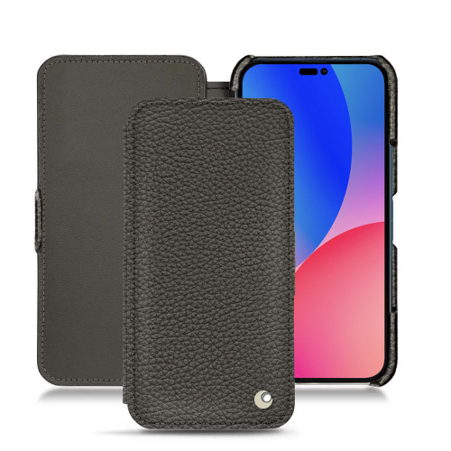 Premium leather case for Apple iPhone 14 Pro MaxAnthracite ( Pantone #41403c ) 