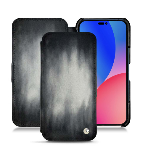 适用于苹果iPhone 14 Pro Max的高级皮套Gris Patine