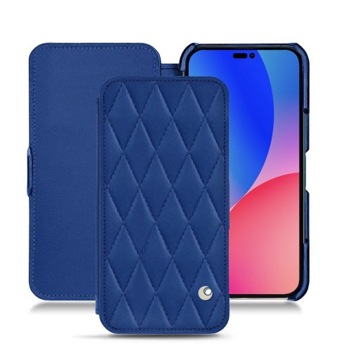 Custodia in pelle premium per Apple iPhone 14 Pro MaxBleu océan - Couture ( Nappa - Pantone #15458a) 