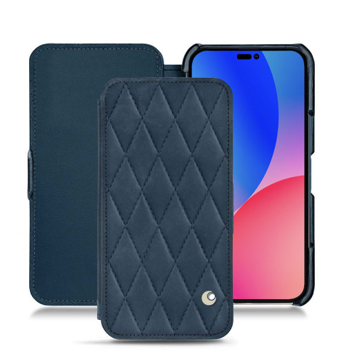 Premium-Lederhülle für Apple iPhone 14 Pro MaxJean vintage - Couture ( Pantone #2f414f  ) 