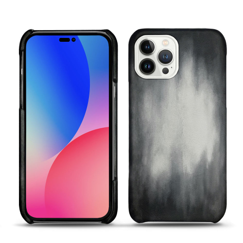 Hintere Schutzhülle aus Leder für Apple iPhone 14 Pro MaxGris Patine