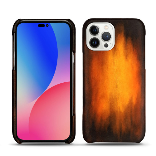 Capa traseira em pele para Apple iPhone 14 Pro MaxFauve Patine