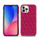 Apple iPhone 14 Pro Max leather cover - Rose fluo - Couture ( Pantone #ff16b4 )