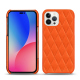 Coque cuir Apple iPhone 14 Pro Max - Orange fluo - Couture ( Pantone #ff5406 )