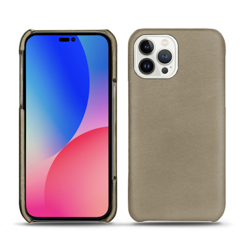 Capa traseira em pele para Apple iPhone 14 Pro MaxDarboun sabla ( Pantone #BCB1A1 )