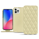 가죽 커버 Apple iPhone 14 Pro Max - Beige - Couture ( Nappa - Pantone #ceb888 ) 