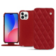Housse cuir Apple iPhone 14 Pro Max - Rouge - Couture ( Nappa - Pantone #d50032 ) 