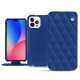 Custodia in pelle Apple iPhone 14 Pro Max - Bleu océan - Couture ( Nappa - Pantone #003da5 ) 
